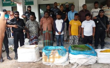 মাওয়া মৎস্য আড়ৎ থেকে জেলিযুক্ত ২৫০ কেজি চিংড়ি জব্দ,৫ জনকে ১ মাসের জেল