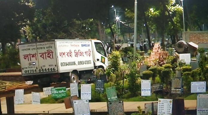 করোনায় মৃত ব্যক্তির লাশ কঠোর সতর্কতায় আজিমপুর কবরস্থানে দাফন