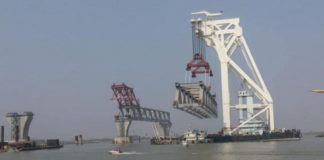 পদ্মা সেতুর দেড় কিলোমিটার দৃশ্যমান- বসলো দশম স্প্যান