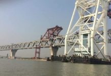 পদ্মা সেতুতে বসলো ১১তম স্প্যান, ১৬৫০ মিটার দৃশ্যমান