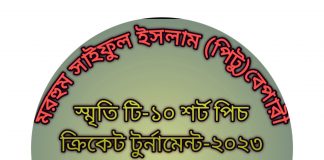 লৌহজংয়ে পিটু বেপারী স্মৃতি টি-১০ শর্ট পিচ ক্রিকেট টুর্নামেন্টের-২০২৩ ফাইনাল অনুষ্ঠিত; চ্যাম্পিয়ন ৩২” এবং রানার্স আপ ২৪” টিভি