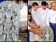 মুন্সীগঞ্জে পুকুরের মাটি খননকালে কষ্টিপাথরের বিষ্ণুমূর্তি পাওয়া গেছে