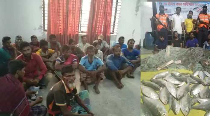 লৌহজংএ পদ্মানদীতে ইলিশ ধরায় ৩৮ জেলেকে জেল-জরিমানা