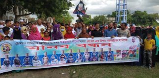 গজারিয়ায় মানববন্ধন ও ভিক্ষোভ মিছিল প্রতিবাদ সভা