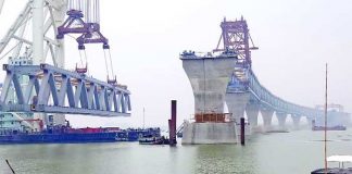 পদ্মা সেতুর ২২তম স্প্যান বসেছে