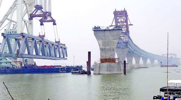 পদ্মা সেতুর ২২তম স্প্যান বসেছে